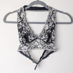 Black Lace Halter Bralette Sz. M SAME DAY SHIPPING!
